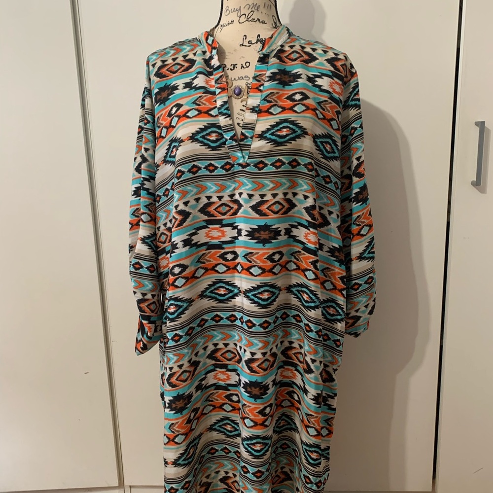 Colorful Geometric Pattern Tunic Dressby Love ❤️ Ari
